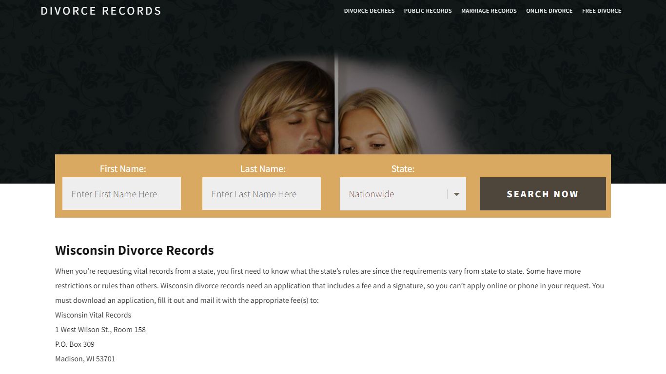Wisconsin Divorce Records | Enter Name & Search | 14 Days FREE